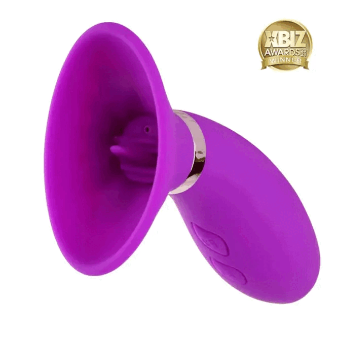 Honey Play Box - Seduction Suction Vibrator with Flickering Tongue - Purple - Stag Shop