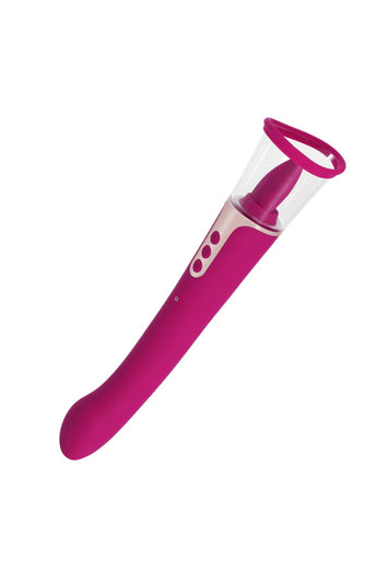 Honey Play Box - Succion 3-in-1  Flicking Tongue Vibrator - Magenta - Stag Shop