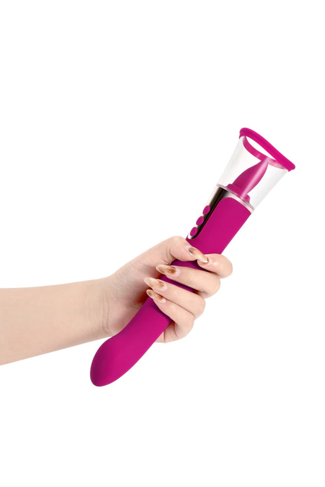 Honey Play Box - Succion 3-in-1  Flicking Tongue Vibrator - Magenta - Stag Shop