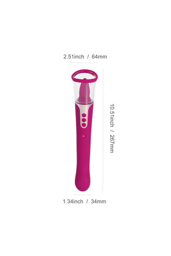 Honey Play Box - Succion 3-in-1  Flicking Tongue Vibrator - Magenta - Stag Shop