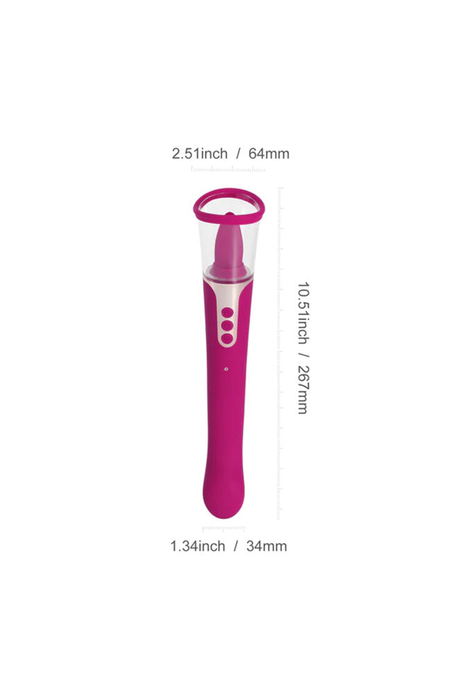Honey Play Box - Succion 3-in-1  Flicking Tongue Vibrator - Magenta - Stag Shop