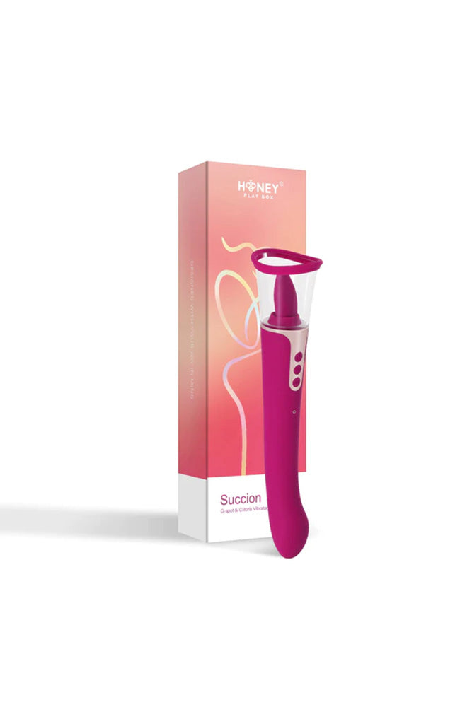 Honey Play Box - Succion 3-in-1  Flicking Tongue Vibrator - Magenta - Stag Shop