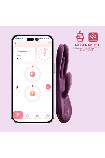 Honey Play Box - Terri App-Controlled Tapping Rabbit Vibrator - Purple - Stag Shop