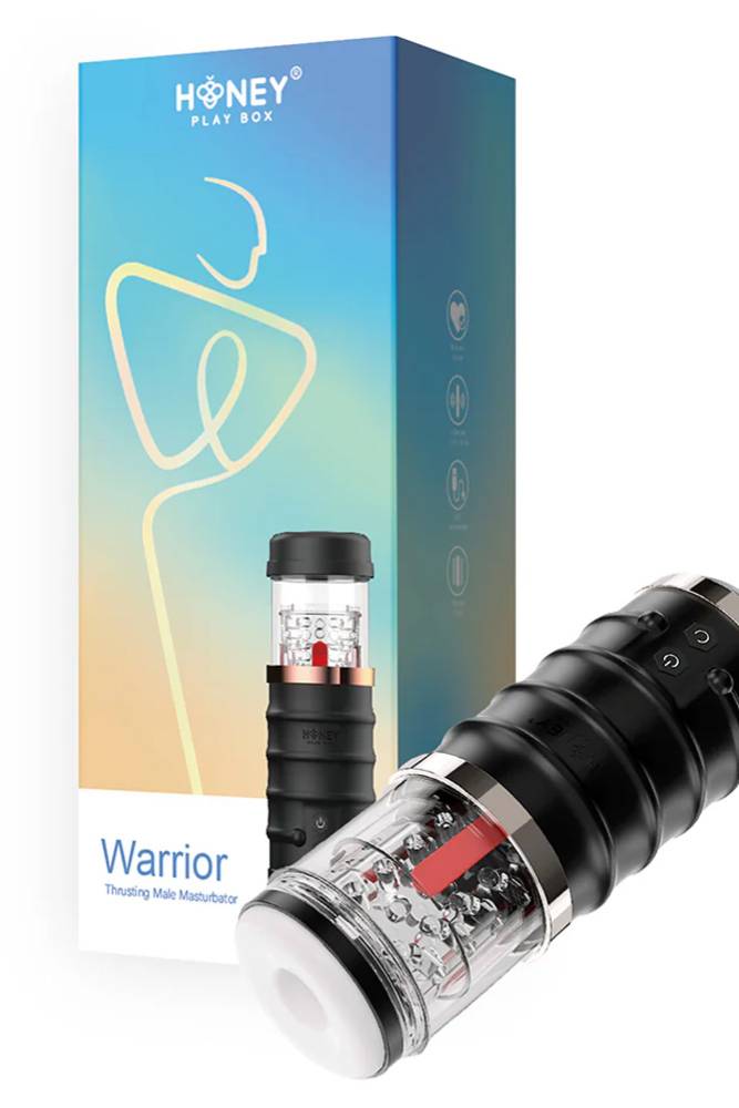 Honey Play Box - Warrior Auto Thrusting  Automatic Stroker - Black/Clear - Stag Shop