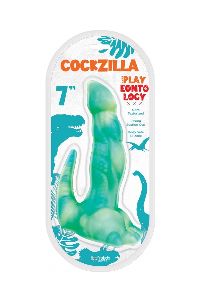 Hott Products - Playeontology - Cockzilla 7" Dildo - Green - Stag Shop