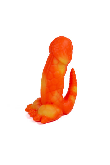 Hott Products - Playeontology - Dino Dick 6" Dildo - Orange - Stag Shop