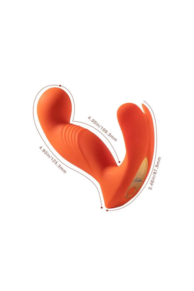 Honey Play Box - Crave 3 G-Spot Vibrator with Rotating Head & Clit Tickler - Orange - Stag Shop