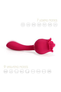 Thumbnail for Honey Play Box - Rhea The Rose Licking Tongue & G-Spot Vibrator - Red - Stag Shop