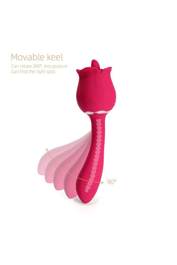Honey Play Box - Rhea The Rose Licking Tongue & G-Spot Vibrator - Red - Stag Shop