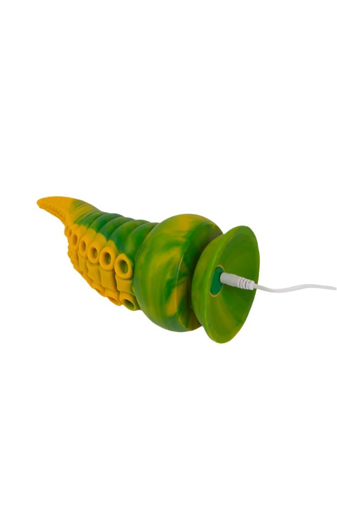 Icon Brands - Alien Nation - Octopod 9" Vibrating Silicone Dildo - Yellow/Green