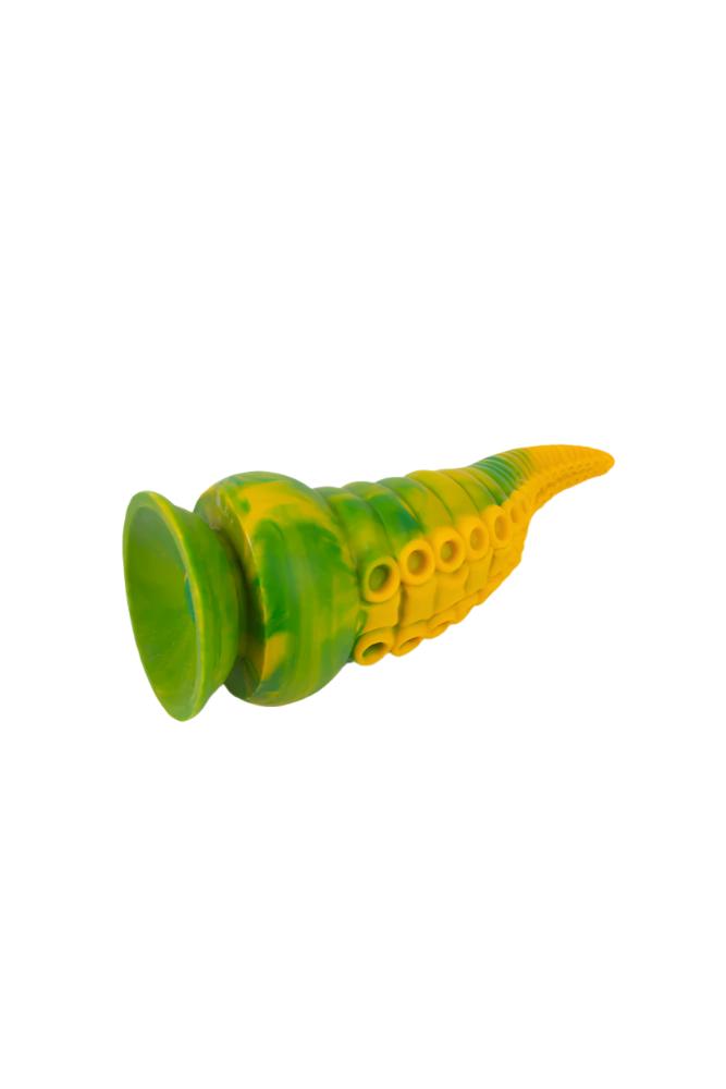 Icon Brands - Alien Nation - Octopod 9" Vibrating Silicone Dildo - Yellow/Green