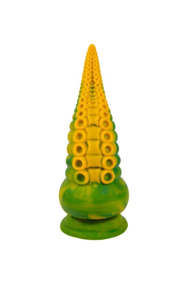 Icon Brands - Alien Nation - Octopod 9" Vibrating Silicone Dildo - Yellow/Green