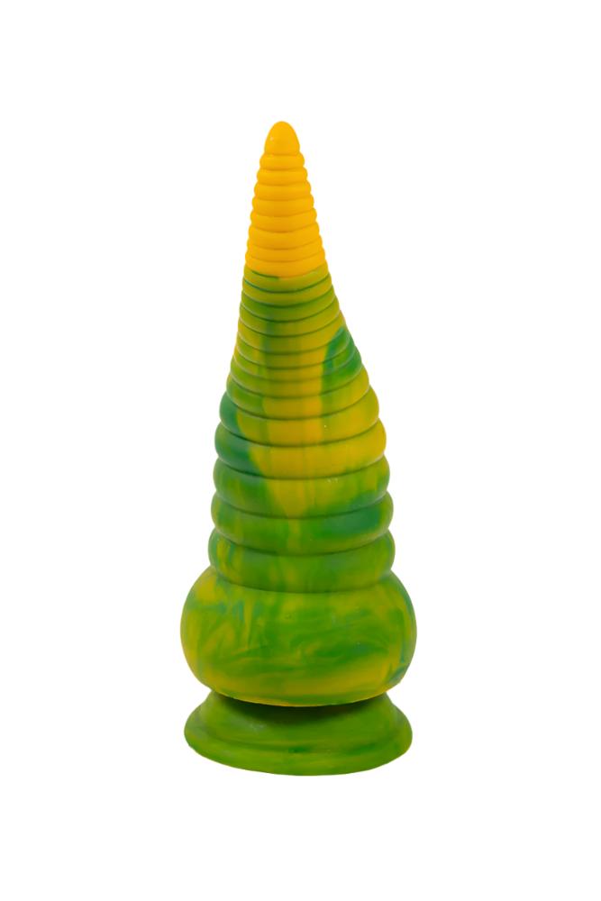 Icon Brands - Alien Nation - Octopod 9" Vibrating Silicone Dildo - Yellow/Green