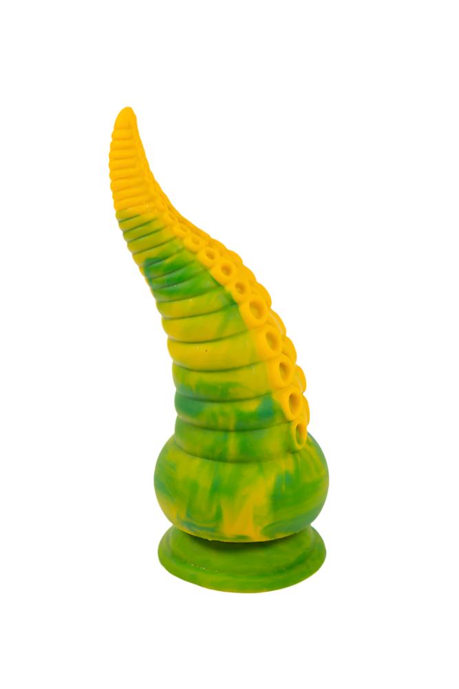 Icon Brands - Alien Nation - Octopod 9" Vibrating Silicone Dildo - Yellow/Green