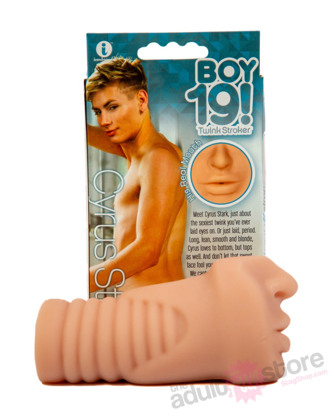 Icon Brands - BOY 19 Teen Twink - Cyrus Stark - Custom Oral Masturbator - Stag Shop