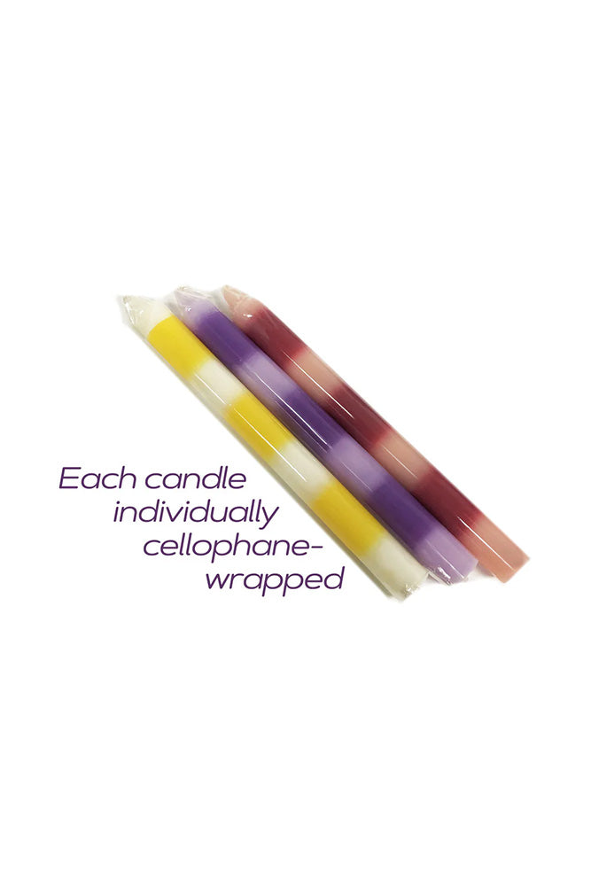 Icon Brands - Make Me Melt - Warm Drip Candles - 3pk Stripes Pastellines - Stag Shop