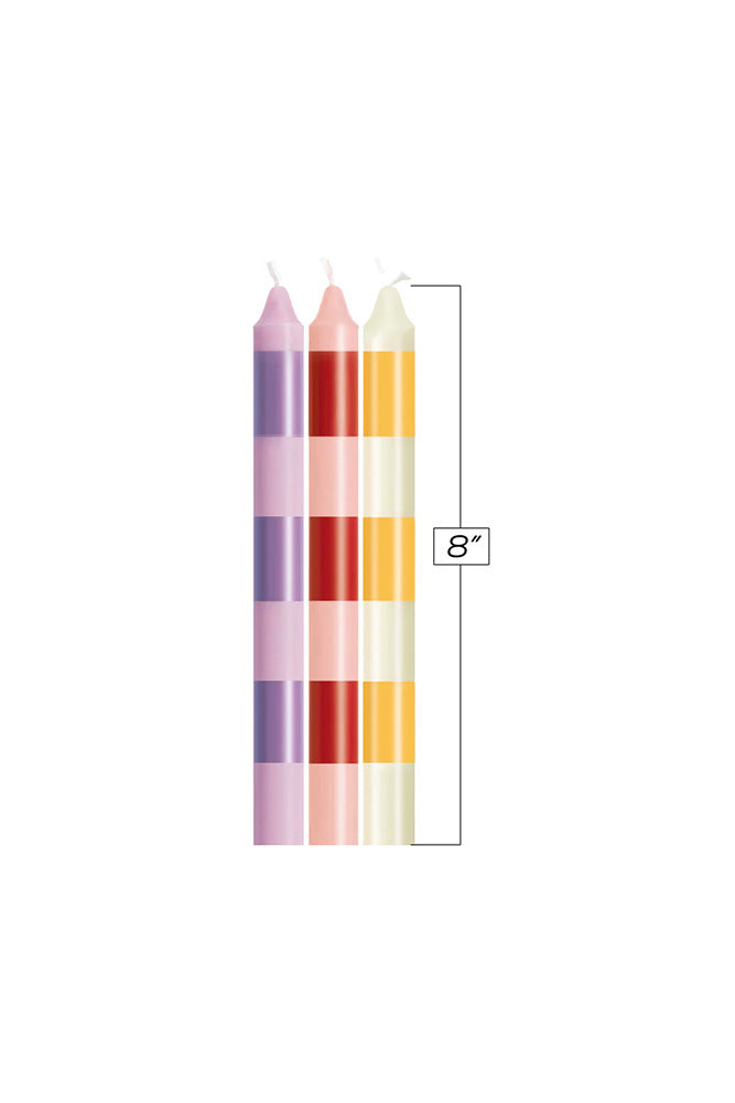 Icon Brands - Make Me Melt - Warm Drip Candles - 3pk Stripes Pastellines