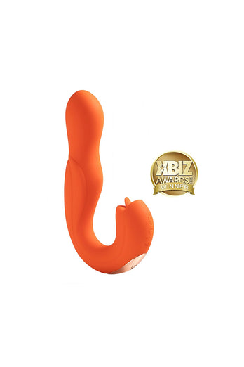 Honey Play Box - Joi Rotating Head G-Spot Vibrator & Clit Licker - Orange - Stag Shop