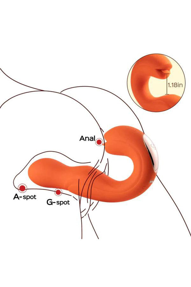 Honey Play Box - Joi Rotating Head G-Spot Vibrator & Clit Licker - Orange - Stag Shop