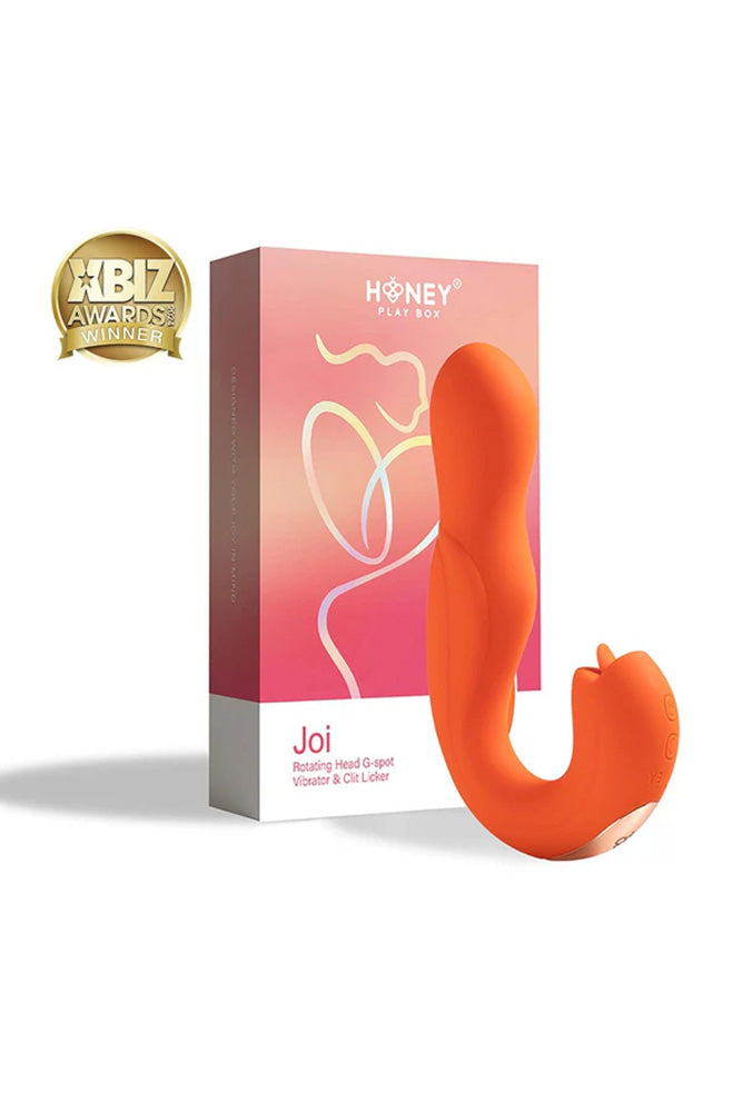 Honey Play Box - Joi Rotating Head G-Spot Vibrator & Clit Licker - Orange - Stag Shop