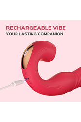 Honey Play Box - Joi Thrust 2 Dual Vibrator With Flickering Tongue - Red - Stag Shop