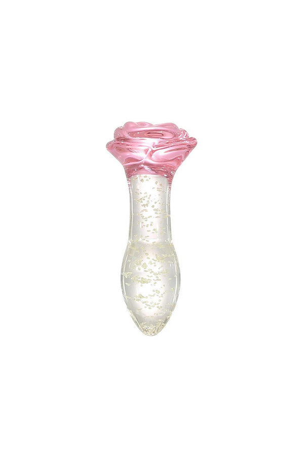 Cousins Group - Intimately GG - GG Glass Rose Anal Plug - Glow in the Dark/Pink - Stag Shop