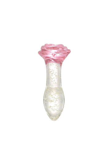 Cousins Group - Intimately GG - GG Glass Rose Anal Plug - Glow in the Dark/Pink - Stag Shop