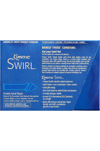 Kimono - Swirl Swirl Premium Lubricated Condoms - 36 Pack - Stag Shop