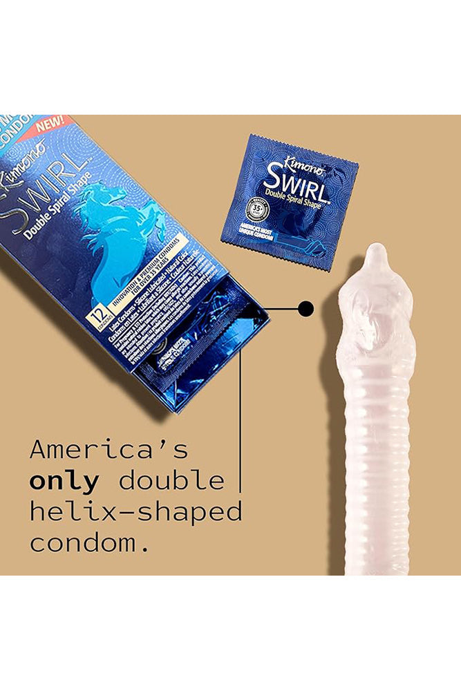 Kimono - Swirl Swirl Premium Lubricated Condoms - 12 Pack