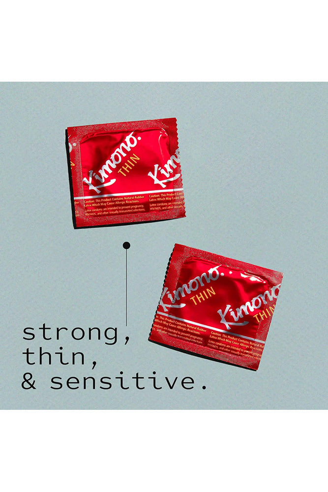 Kimono - Thin Lubricated Condoms - 12 Pack - Stag Shop