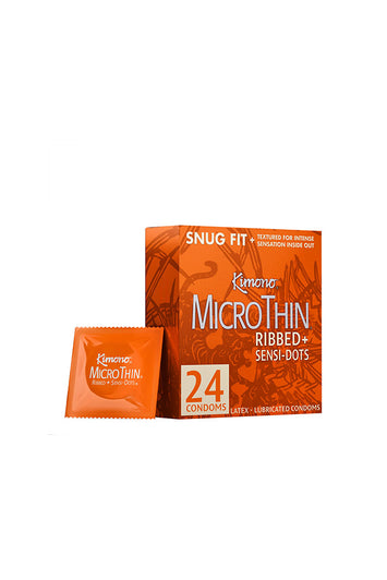 Kimono - MicroThin Ribbed Plus Sensi-Dots - 24 Pack - Stag Shop