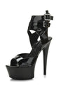 Lapdance Shoes - LS-27 - 6 Inch Triple Ankle Strap Platform Sandals - Black - Stag Shop