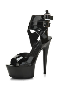 Thumbnail for Lapdance Shoes - LS-27 - 6 Inch Triple Ankle Strap Platform Sandals - Black