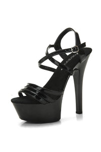 Thumbnail for Lapdance Shoes - LS-24 - 6 Inch Strappy Platform Sandal - Black