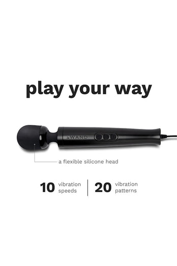 Le Wand - Die Cast Plug-In Vibrating Massager - Black - Stag Shop