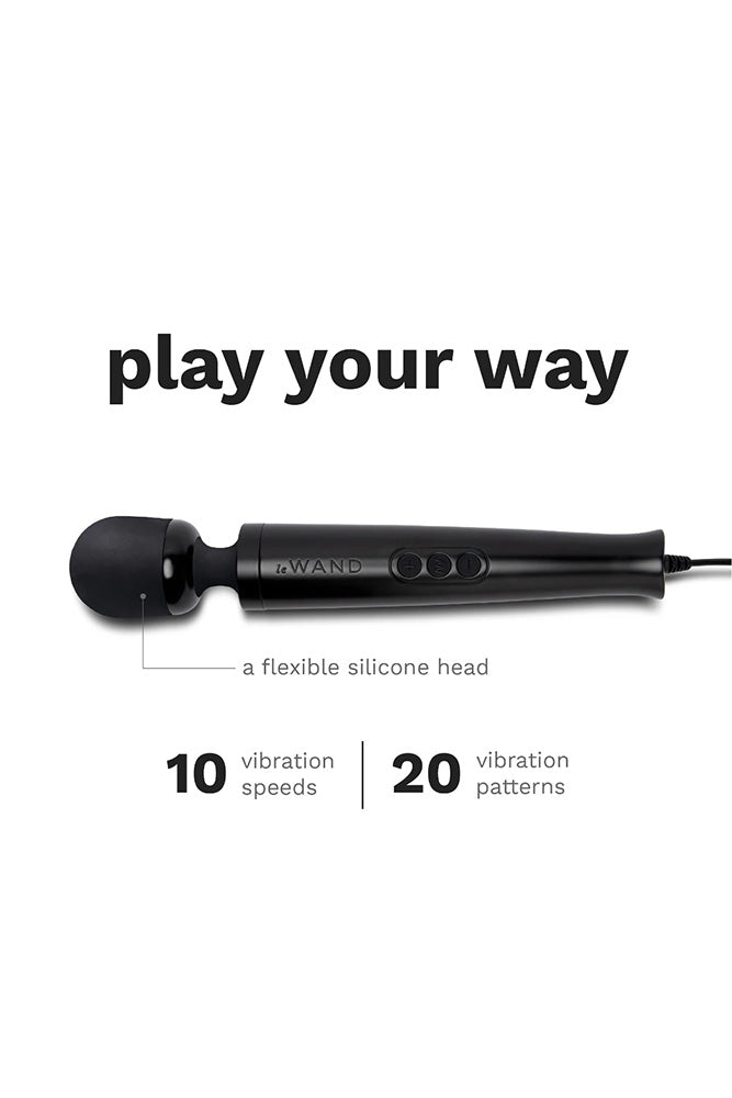 Le Wand - Die Cast Plug-In Vibrating Massager - Black - Stag Shop