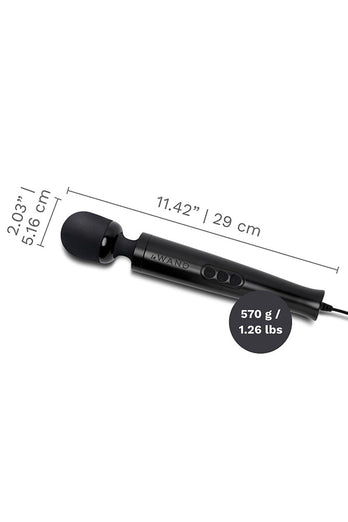 Le Wand - Die Cast Plug-In Vibrating Massager - Black - Stag Shop