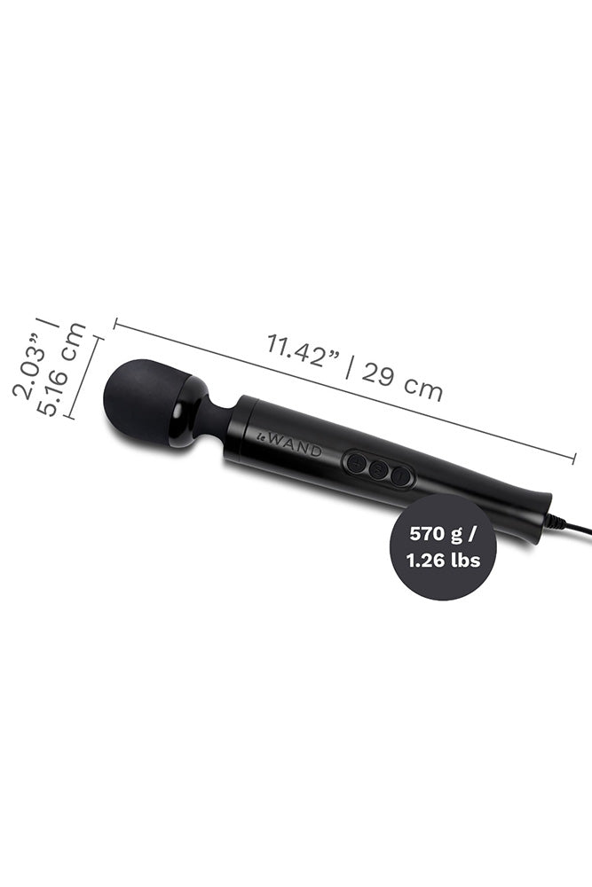 Le Wand - Die Cast Plug-In Vibrating Massager - Black - Stag Shop