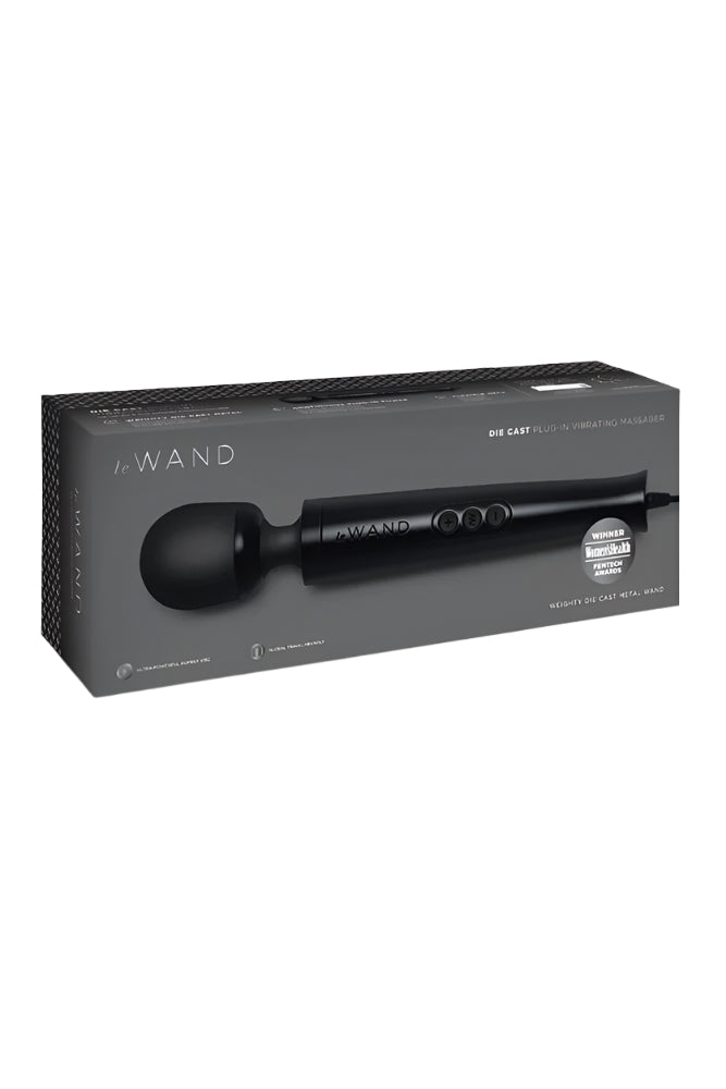 Le Wand - Die Cast Plug-In Vibrating Massager - Black - Stag Shop