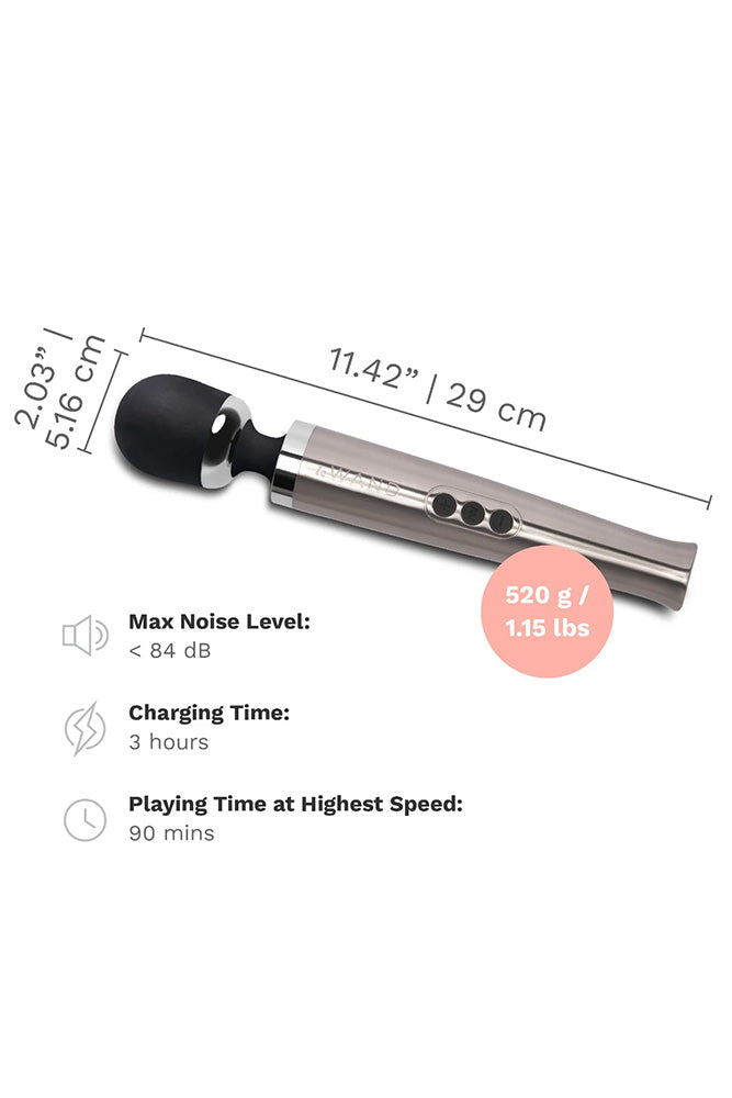 Le Wand - Die Cast Rechargeable Vibrating Massager - Silver - Stag Shop