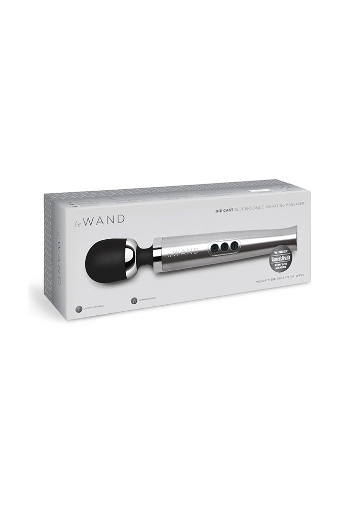 Le Wand - Die Cast Rechargeable Vibrating Massager - Silver - Stag Shop