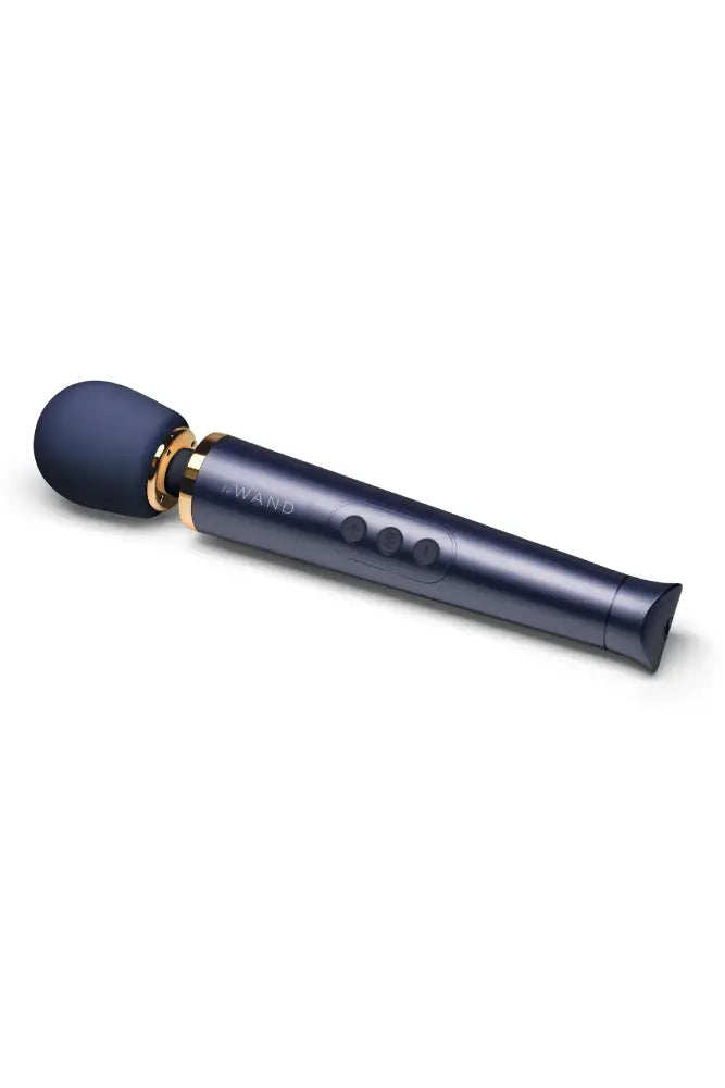 Le Wand - Petite Rechargeable Vibrating Massage Wand - Navy - Stag Shop