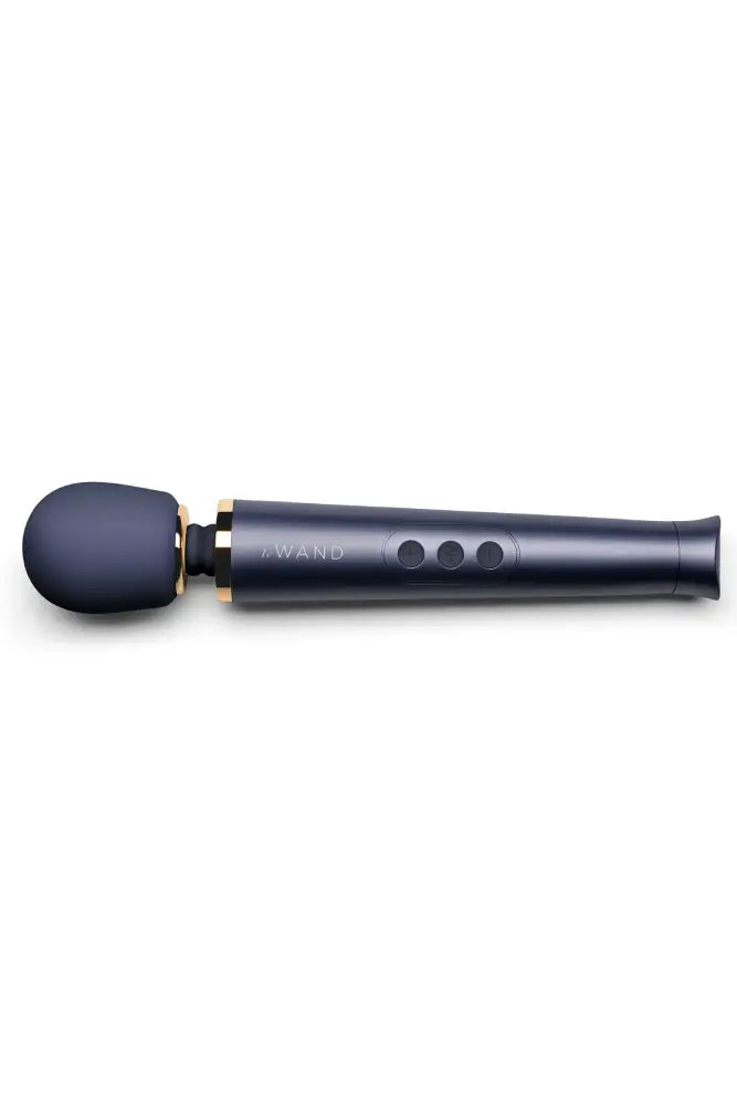 Le Wand - Petite Rechargeable Vibrating Massage Wand - Navy - Stag Shop