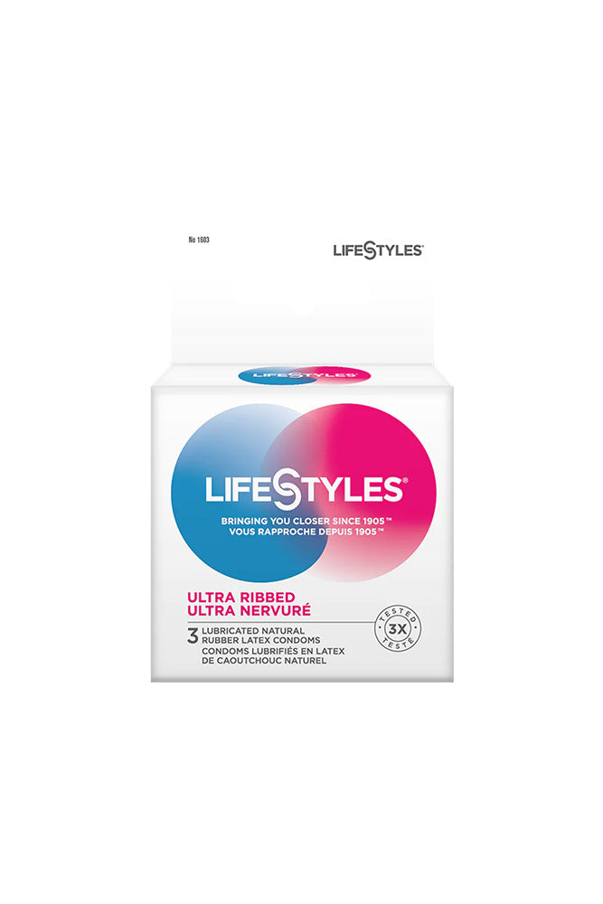 LifeStyles - Ultra Ribbed Condoms - 3 Pack - Stag Shop