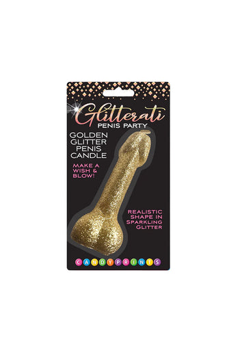 Little Genie - Glitterati - Gold Glitter Penis Candle - Stag Shop