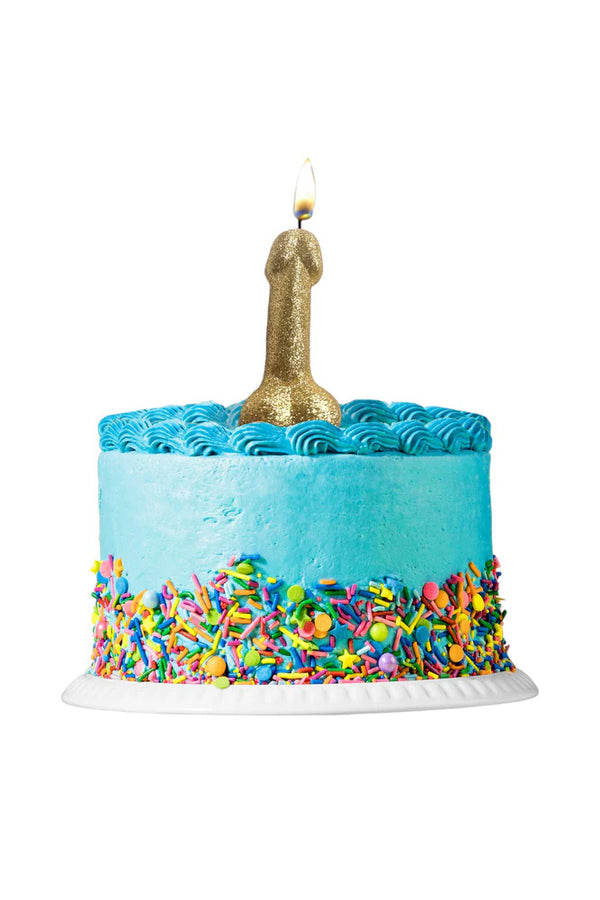 Little Genie - Glitterati - Gold Glitter Penis Candle - Stag Shop