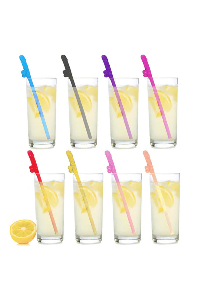 Little Genie - Multicolor Penis Straws - 8 Pack - Stag Shop