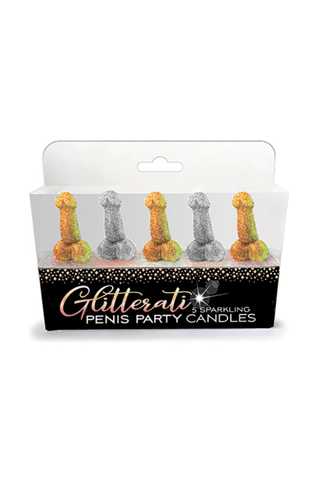 Little Genie - Glitterati Penis Candles - Silver/Gold - Stag Shop