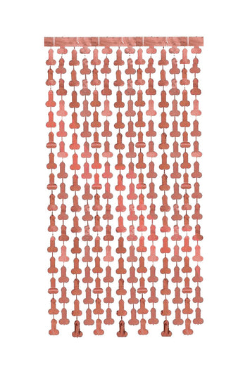 Little Genie - Glitterati Metallic Foil Penis Curtains - Bronze - Stag Shop