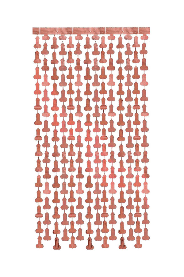 Little Genie - Glitterati Metallic Foil Penis Curtains - Bronze - Stag Shop